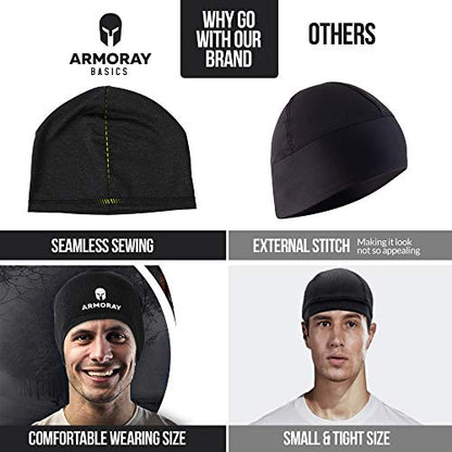 Armoray Skull Cap - Running Hat Beanie for Men or Women